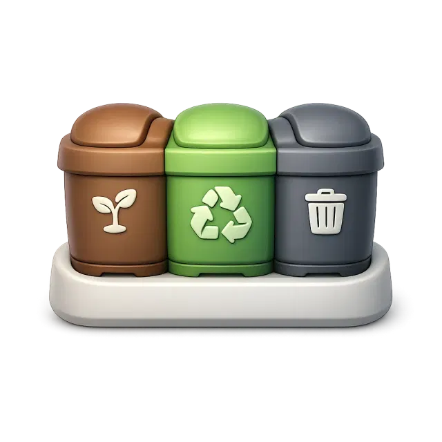 Ilustrasi tempat sampah terpilah